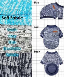 3 Pack Dog Sweaters for Small Dogs Girl Boy Winter Fleece Clothes Warm Soft Dog Sweatshirt Outfit for Dogs Cats Pet Apparel - 3