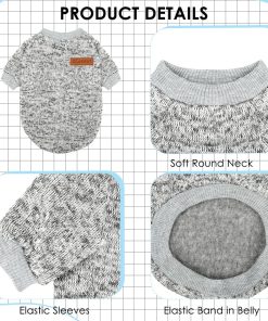 3 Pack Dog Sweaters for Small Dogs Girl Boy Winter Fleece Clothes Warm Soft Dog Sweatshirt Outfit for Dogs Cats Pet Apparel - 4