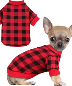 Dog Fleece Sweater for Small Dogs Buffalo Plaid Dog Clothes Soft Thickening Warm Puppy Clothes Sweater for Small Dogs Girl & Boy - 1