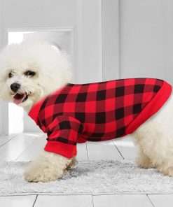 Dog Fleece Sweater for Small Dogs Buffalo Plaid Dog Clothes Soft Thickening Warm Puppy Clothes Sweater for Small Dogs Girl & Boy - 2
