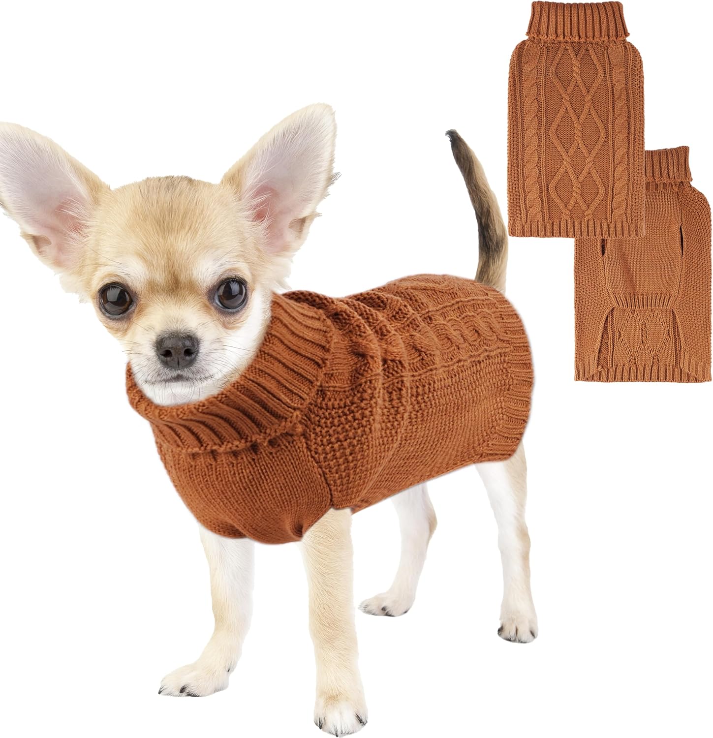 Dog Sweaters for Small Dogs Winter Dog Clothes for Chihuahua Yorkie Warm Puppy Sweater Knitted Pet Clothes Cute Doggy Cat Outfit for Thanksgiving - 1
