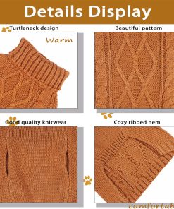 Dog Sweaters for Small Dogs Winter Dog Clothes for Chihuahua Yorkie Warm Puppy Sweater Knitted Pet Clothes Cute Doggy Cat Outfit for Thanksgiving - 4