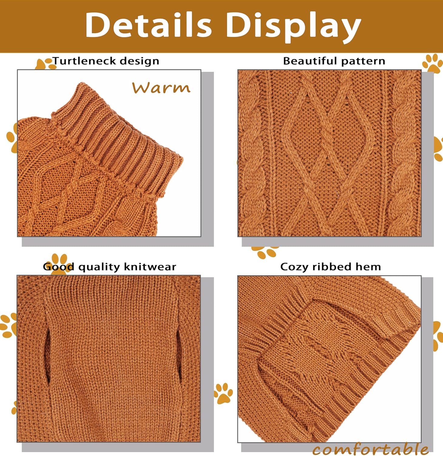Dog Sweaters for Small Dogs Winter Dog Clothes for Chihuahua Yorkie Warm Puppy Sweater Knitted Pet Clothes Cute Doggy Cat Outfit for Thanksgiving - 4
