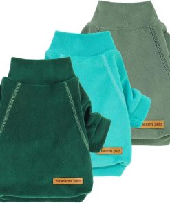 Fitwarm 3 Pack Fleece Sweater, Turtleneck Sweatshirt, Winter Clothes for Small Dogs & Cats, Pet Pullover Jumper, Cat Apparel, Dark Green, Teal Green, Olive Green, XS - 1