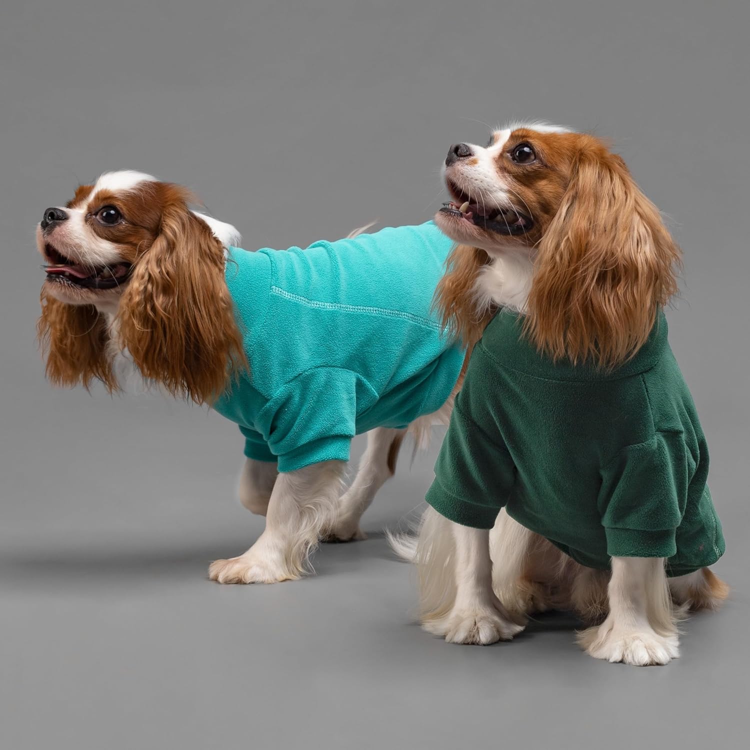 Fitwarm 3 Pack Fleece Sweater, Turtleneck Sweatshirt, Winter Clothes for Small Dogs & Cats, Pet Pullover Jumper, Cat Apparel, Dark Green, Teal Green, Olive Green, XS - 2