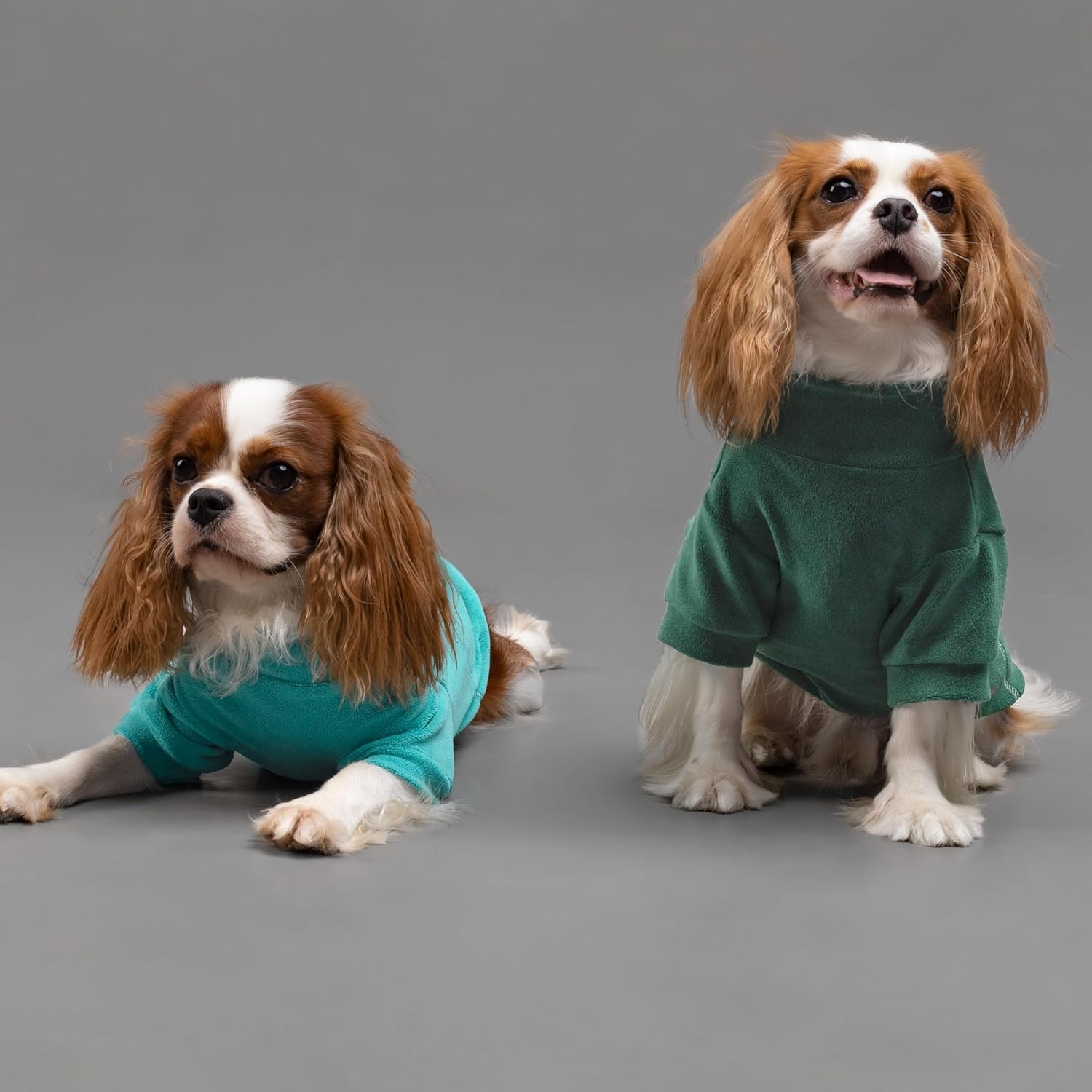 Fitwarm 3 Pack Fleece Sweater, Turtleneck Sweatshirt, Winter Clothes for Small Dogs & Cats, Pet Pullover Jumper, Cat Apparel, Dark Green, Teal Green, Olive Green, XS - 4