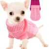 Kallfir's cutie XXS Dog Sweater, 2 Pieces Turtleneck Knitted Chihuahua Sweater Yorkie Teacup Dog Clothes Small Dogs Girl Winter Warm Sweaters Pet Cat Sweater Cold Weather - 1