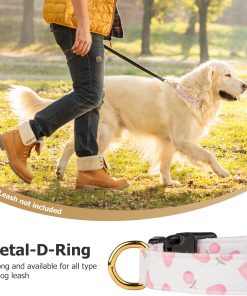 Cotton Handmade Dog Collar Cute and Distinctive Patterns White and Pink Love Heart with Pendant for Girl Boy Dogs Collars S - 6