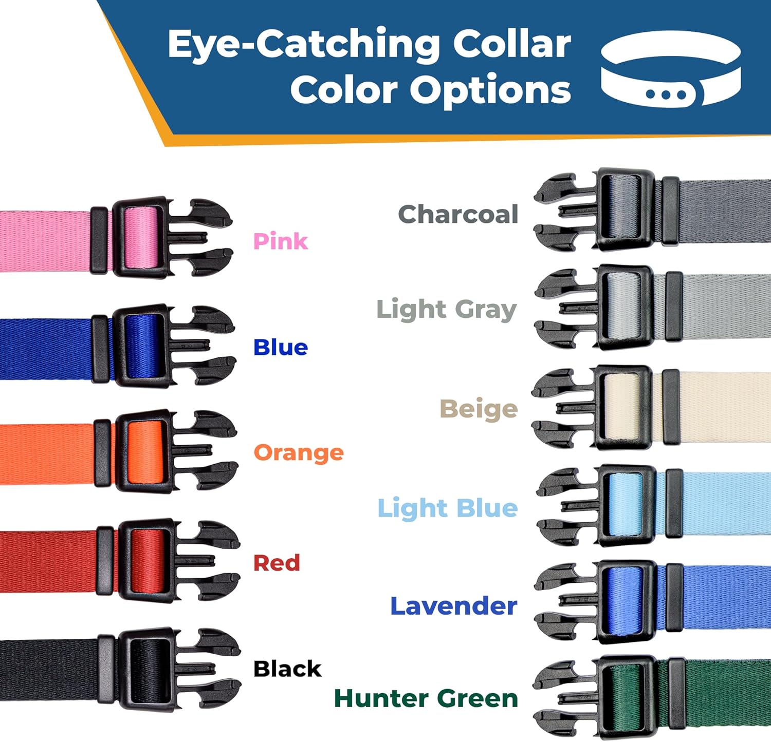 GoTags Personalized Dog Collar, Custom Embroidered with Pet Name and Phone Number in Blue, Black, Pink, Red and Orange, for Boy and Girl Dogs or Cats, Adjustable Sizes, Small, Medium, and Large - 5