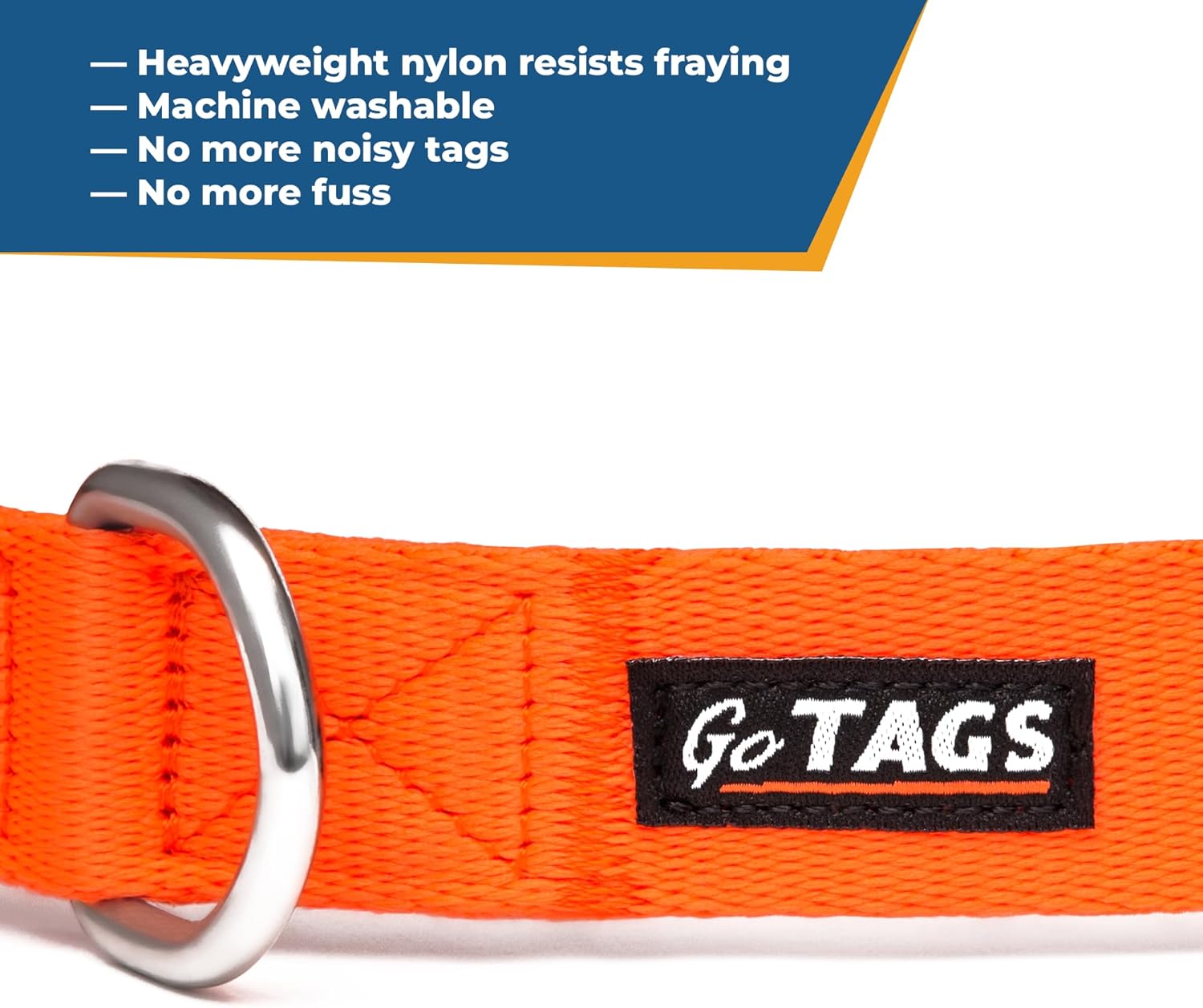 GoTags Personalized Dog Collar, Custom Embroidered with Pet Name and Phone Number in Blue, Black, Pink, Red and Orange, for Boy and Girl Dogs or Cats, Adjustable Sizes, Small, Medium, and Large - 7