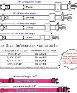 Personalized Dog Collar, Custom Embroidered Pet Name and Phone Number 4 Adjustable Sizes X-Small Small Medium Large Quick Release Buckle and D-Ring - 5