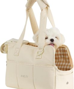 Dog Purse Carrier for Small Dogs Rabbit cat with Large Pockets, Cotton Bag, Dog Carrier Soft Sided, Collapsible Travel Puppy Carrier - 1