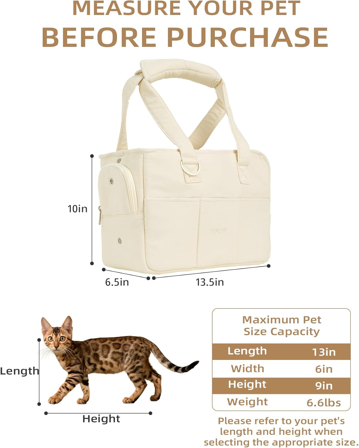 Dog Purse Carrier for Small Dogs Rabbit cat with Large Pockets, Cotton Bag, Dog Carrier Soft Sided, Collapsible Travel Puppy Carrier - 2