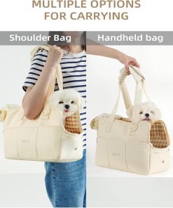 Dog Purse Carrier for Small Dogs Rabbit cat with Large Pockets, Cotton Bag, Dog Carrier Soft Sided, Collapsible Travel Puppy Carrier - 8