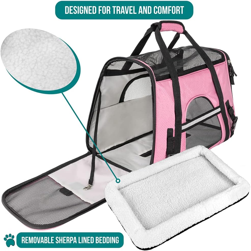 PetAmi Airline Approved Pet Carrier for Cat, Soft Sided Dog Carrier for Small Dogs, Cat Travel Supplies Accessories for Indoor Cats, Ventilated Pet Carrying Bag Medium Large Kitten - 4