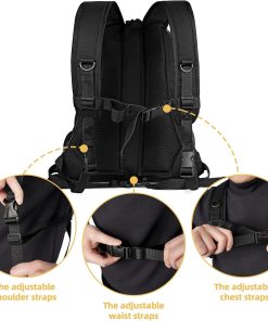 WOYYHO Pet Dog Carrier Backpack Small Dog Front Backpack Ventilated Dog Carrier Back Pack with Storage Pockets, Adjustable Straps & Safety Belt for Travel Hiking Outdoor - 3