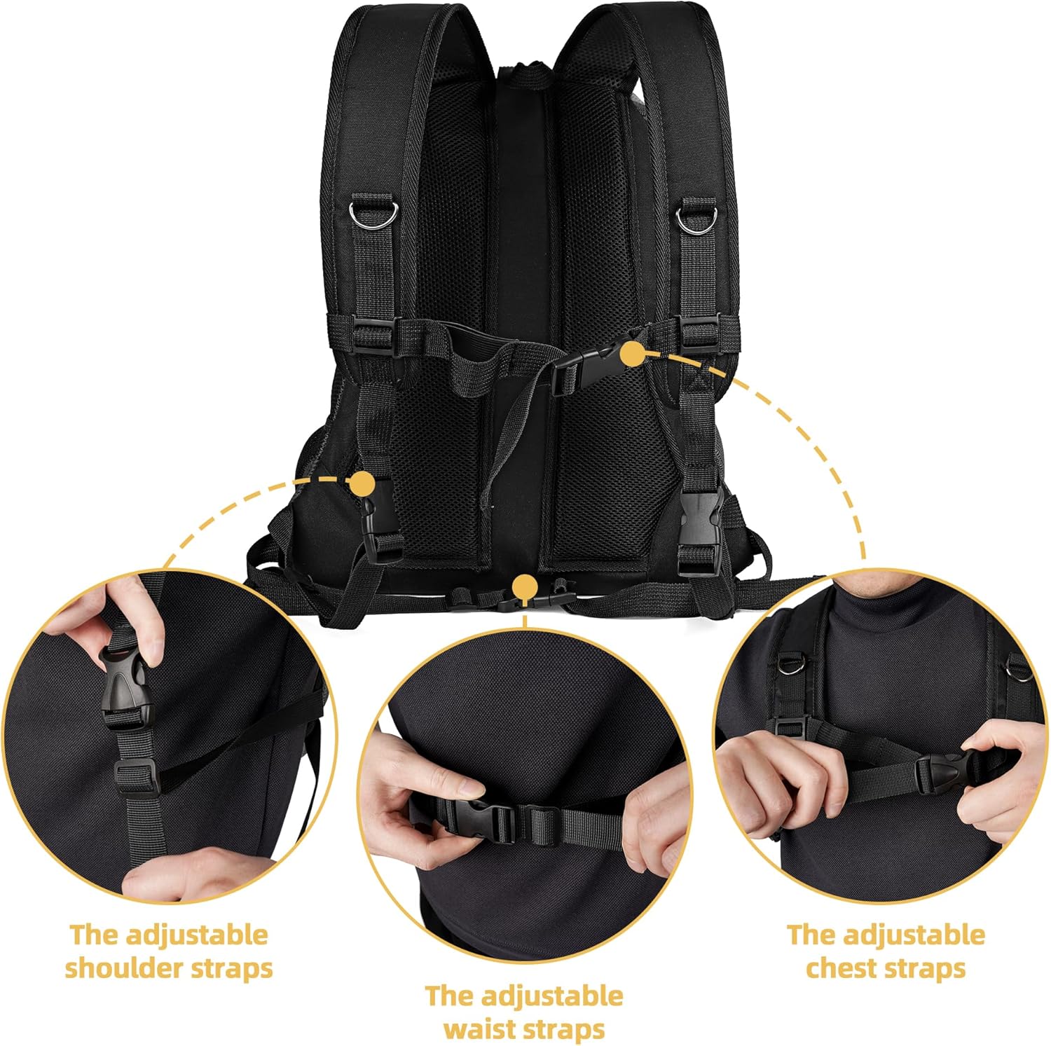 WOYYHO Pet Dog Carrier Backpack Small Dog Front Backpack Ventilated Dog Carrier Back Pack with Storage Pockets, Adjustable Straps & Safety Belt for Travel Hiking Outdoor - 3