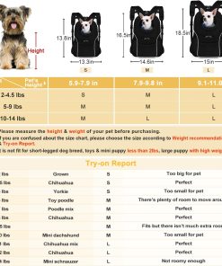 WOYYHO Pet Dog Carrier Backpack Small Dog Front Backpack Ventilated Dog Carrier Back Pack with Storage Pockets, Adjustable Straps & Safety Belt for Travel Hiking Outdoor - 5