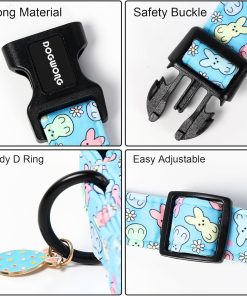DOGWONG Easter Dog Collar, Blue Colorful Bunny Dog Collars Spring Female Male Pet Adjustable Heavy-Duty Holiday Puppy Cat Collars,XS - 3