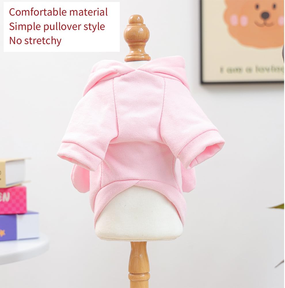 Pink Dog Sweater for Small Dogs Girl Boy Bunny Ears Puppy Hoodies Funny Dog Sweatshirt Coat Rabbit Outfit for Cats Pet Easter Costume for Pomeranian Chihuahua Yorkie (Pink, Small) - 5