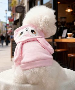 Pink Dog Sweater for Small Dogs Girl Boy Bunny Ears Puppy Hoodies Funny Dog Sweatshirt Coat Rabbit Outfit for Cats Pet Easter Costume for Pomeranian Chihuahua Yorkie (Pink, Small) - 7