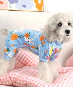 XPUDAC Easter Eggs Dog Pajamas Soft Lightweight Bunny Dog Clothes for Small Medium Dogs Pet Jumpsuit Outfit Cat Apparel-XS - 2