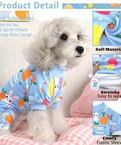 XPUDAC Easter Eggs Dog Pajamas Soft Lightweight Bunny Dog Clothes for Small Medium Dogs Pet Jumpsuit Outfit Cat Apparel-XS - 3