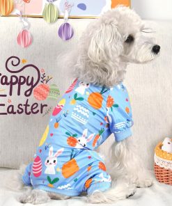 XPUDAC Easter Eggs Dog Pajamas Soft Lightweight Bunny Dog Clothes for Small Medium Dogs Pet Jumpsuit Outfit Cat Apparel-XS - 6