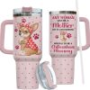 34HD Chihuahua Mom Tumbler 40oz with Handle Lid and Straw, Cute Dog Insulated Travel Coffee Cup - Special Mummy Design Mug for Mother's Day - 1
