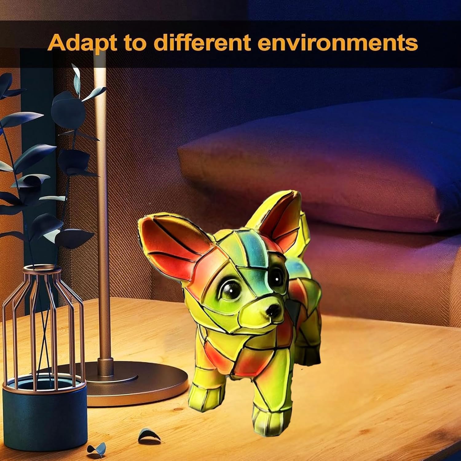 Chihuahua Lamps -Dogs Series Art Night Light, Retro Stained Resin Night Light, USB Cute Pet Dog LED Desk Lamp,Vintage Home Decor, Fun Gift for Dog Lover(Chihuahua) - Image 2