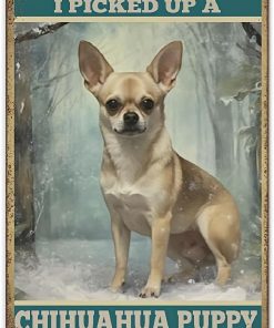Tin Sign Chihuahua Puppy Metal Poster Tin Signs Painting Retro Metal Poster Bathroom Vintage Wall Decor - 1