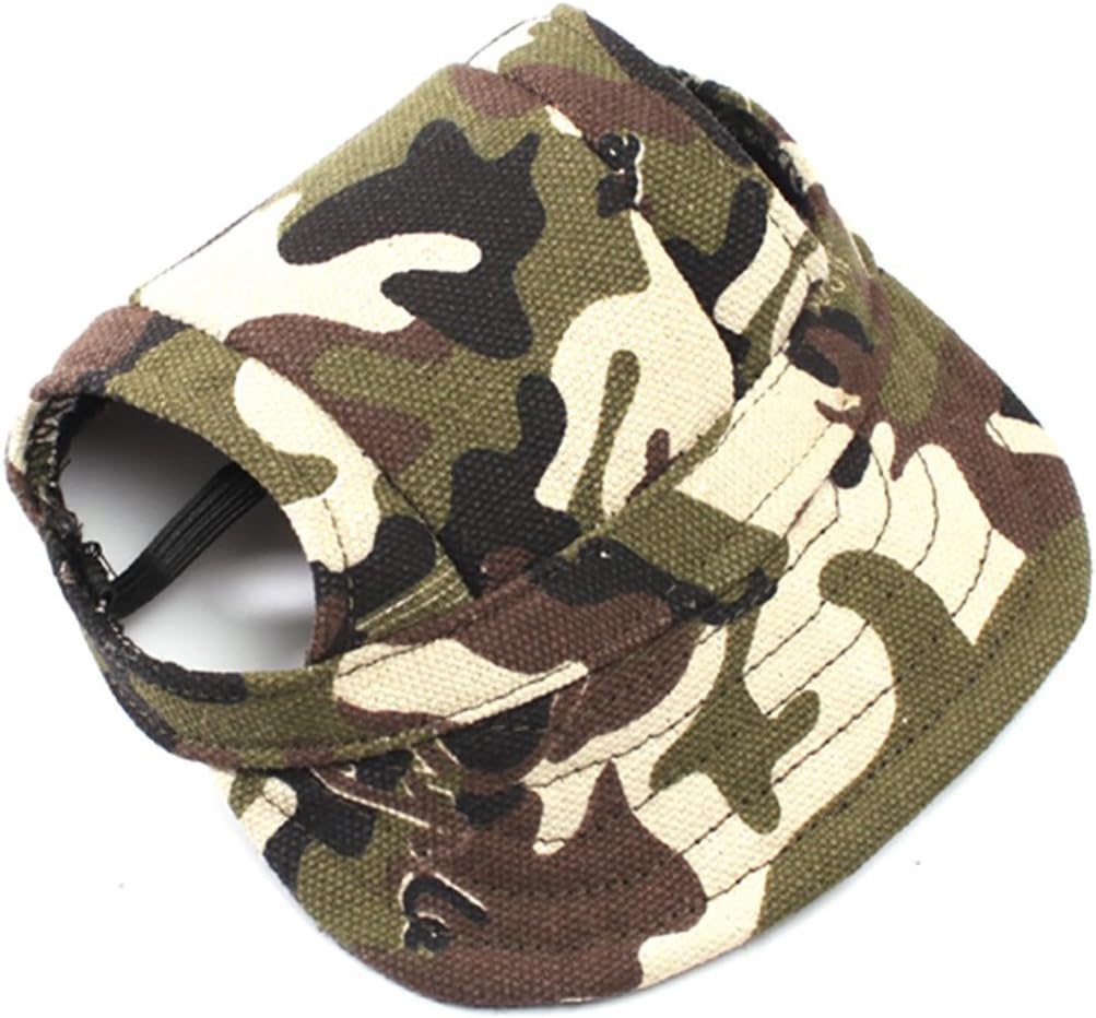 Dog Sports Hat Pet Canvas Hat Sports Baseball Oxford Fabric Hat with Ear Holes for Small, Extra Small Dog Teddy, Pug, Chihuahua, Shih Tzu, Yorkshire Terriers, Papillon Camouflage S - 1