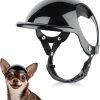 Extra Small Dog Helmet with Ear Holes - Adjustable, Lightweight, Hard Black Puppy Helmet for Outdoor Activities-Motorcycle-Bike - 1