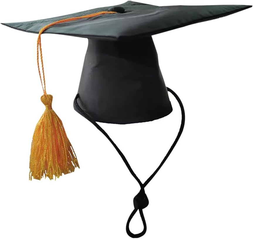 Pet Grad Hat Dog Graduation Caps Cat Bachelor Hat Pets Graduation Costume Hat Small Animal Caps with Yellow Tassel for Puppy Kitty - 1