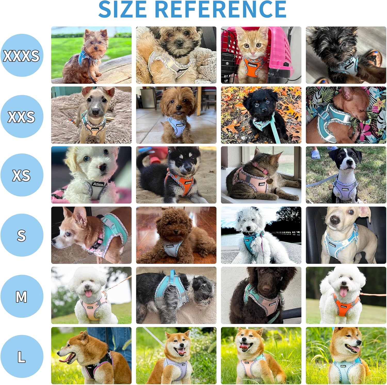 AIITLE Tiny Dog Harness - Lightweight Mesh Step-in Vest for Puppy, Reflective & Escape-Proof Design with High-Stick Magic Tape - Indoor/Outdoor Use for Chihuahua, Maltese, Shih Tzu(Brown-Beige, XXXS) - Image 3