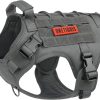 OneTigris Tactical Dog Harness Vest,No-Pull Service Dog Vest with Hook & Loop Panels,Adjustable Dog Vest Harness for Walking Hiking Training(Grey,XS) - 1